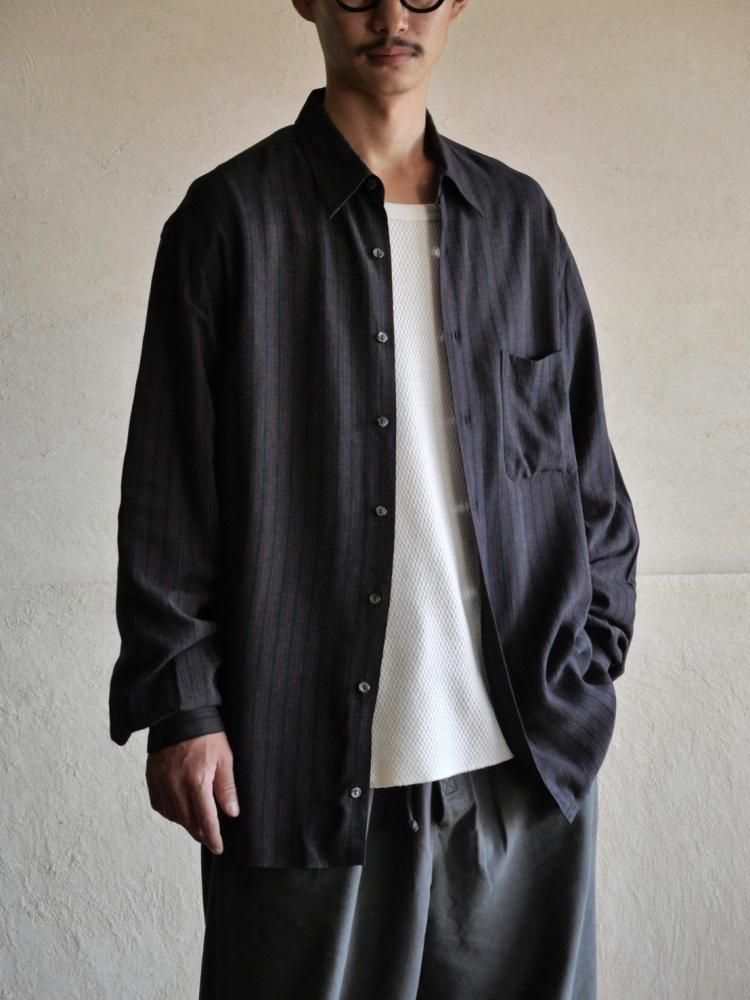 1990's BARNEYS NEWYORK Rayon Stripes Shirt