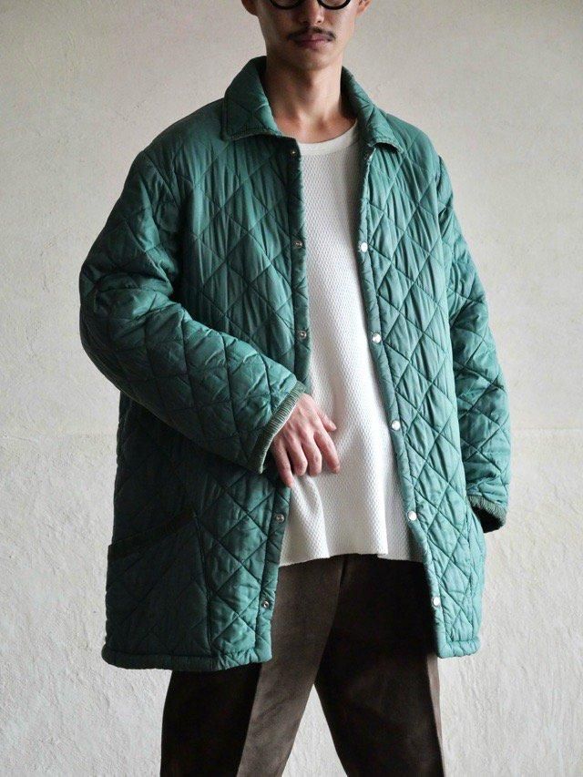 1990's Vintage HUSKY Quilting Jacket,
Emerald Green / Made in England.