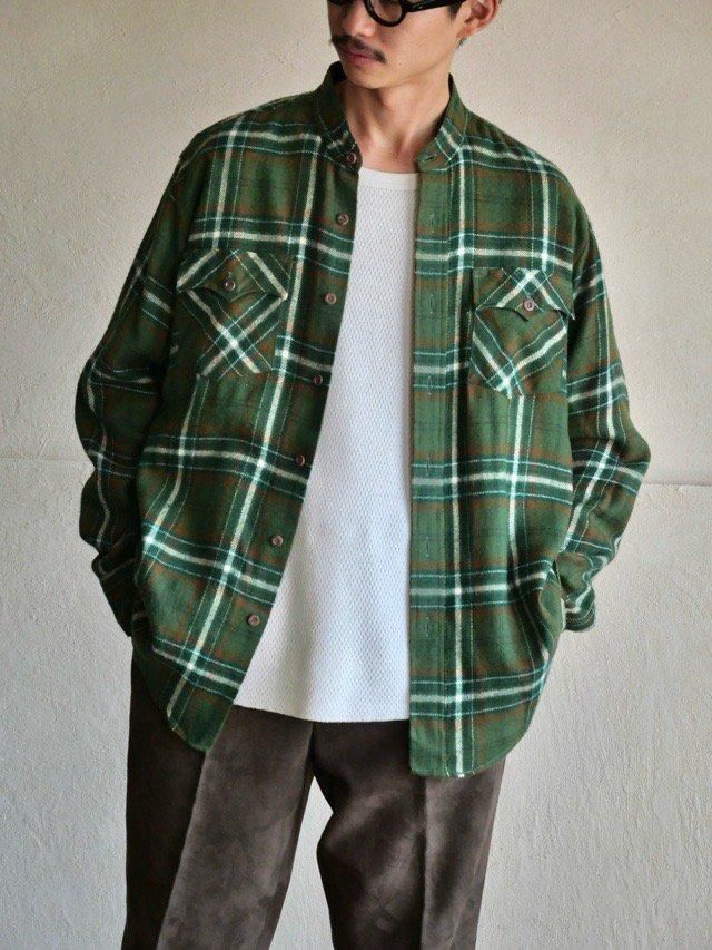 Desdstock 1980's Vintage Collar-less Shirt