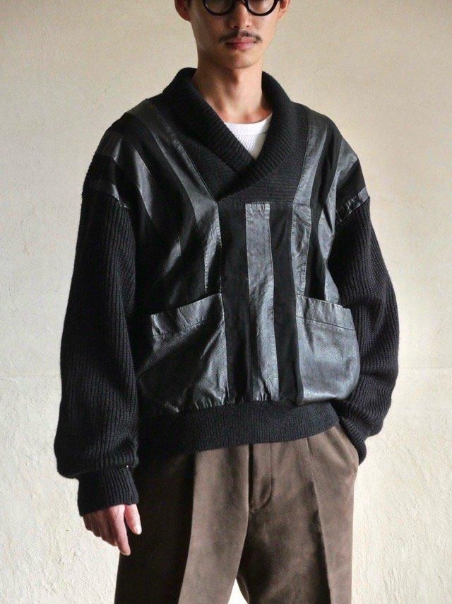 1980's Vintage SergioBarbieri Leather Switch Sweater