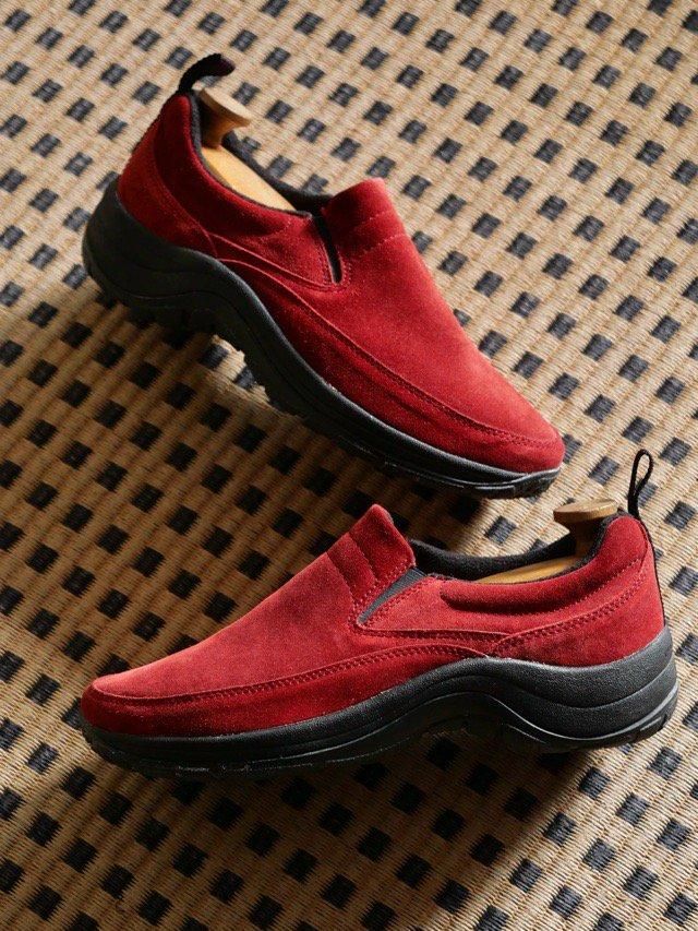 L.L.Bean Suede Mock Shoes, Carmine-Red