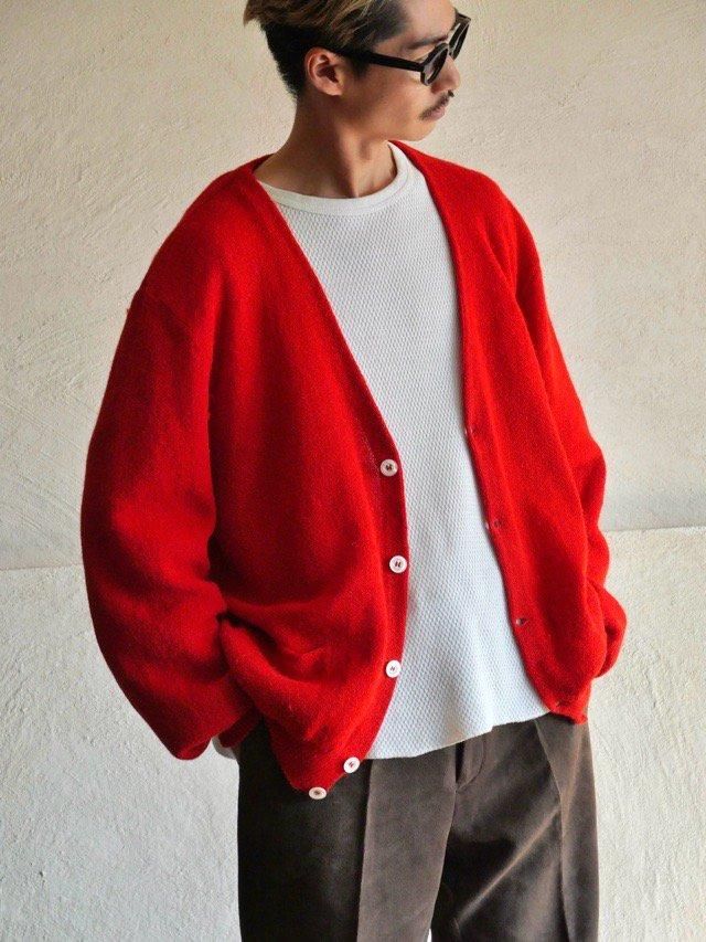 1990's~ HARRY ROSEN Alpaca Knit Cardigan, Red