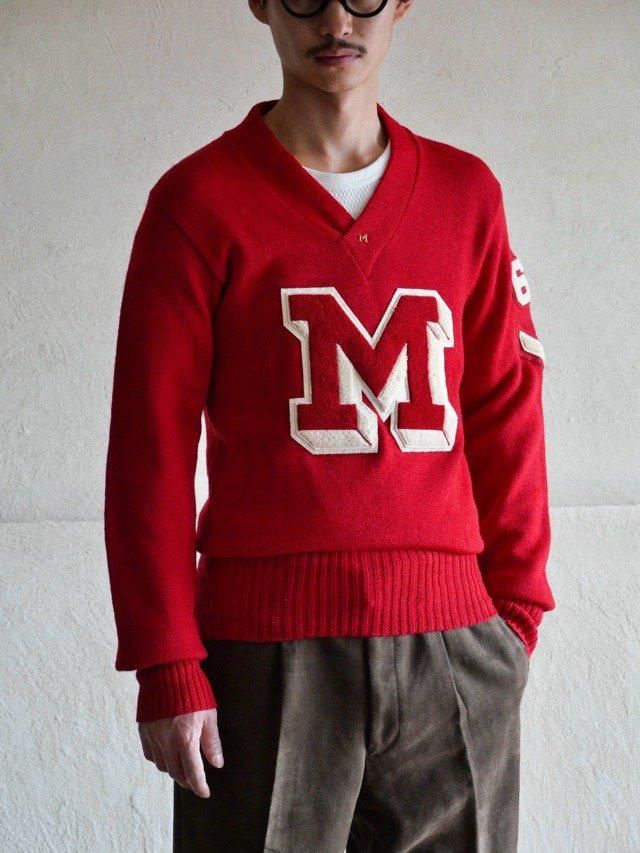 1960's Vintage Lettered Wool Knit Sweater "M&M"