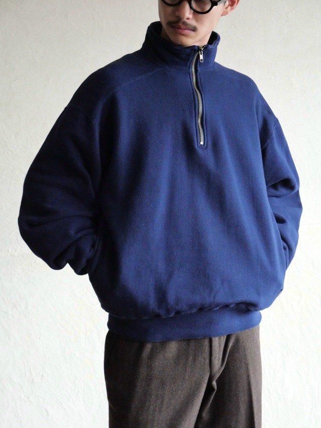 1990's Russell Sweat Half-zip Sweat Shirt / Made in USA.
