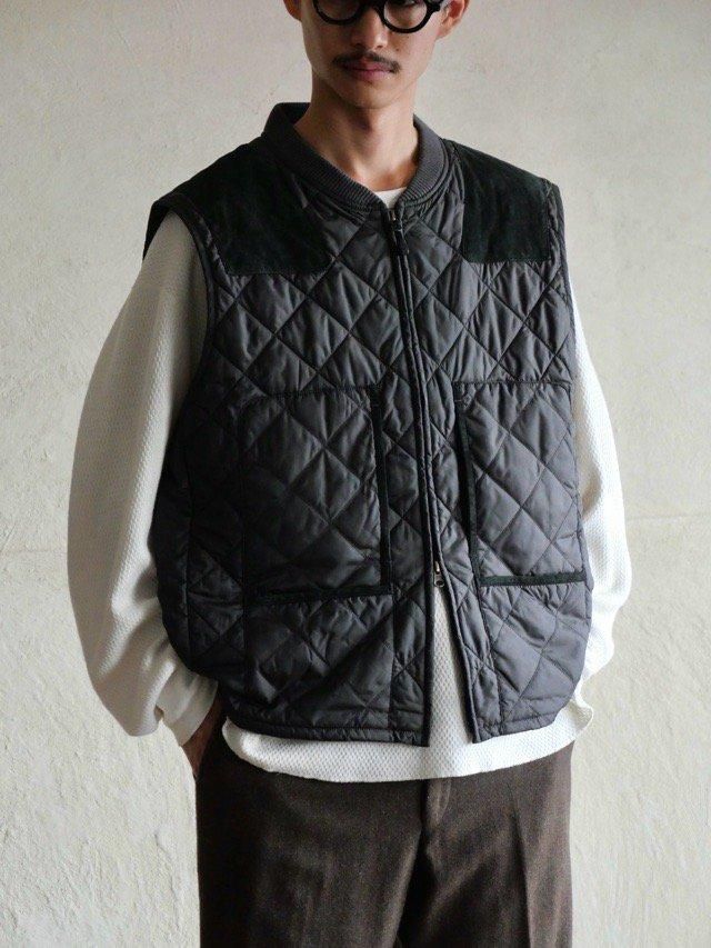 1990~00's RalphLauren Quilting Vest, BLACK