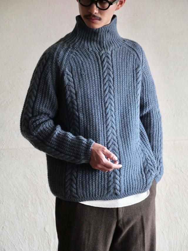 Vintage Handmade Fisherman High-neck Sweater
