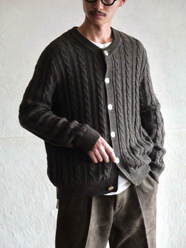 1970~80's Vintage Tirol Wool Knit Cardigan, BROWN