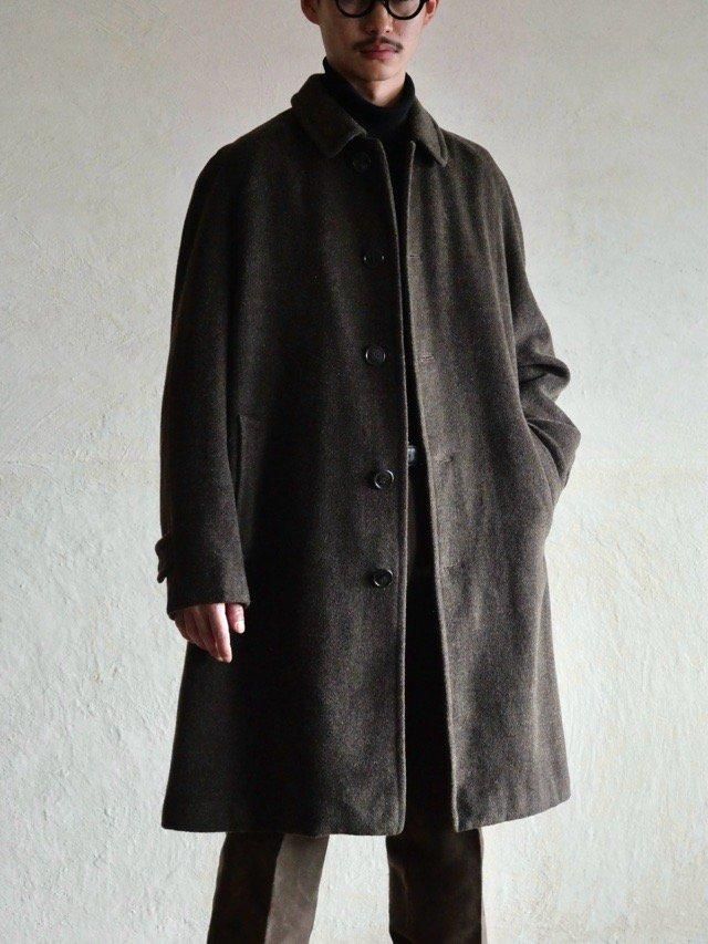 1970's Euro Vintage Wool Balmacaan Coat, BROWN