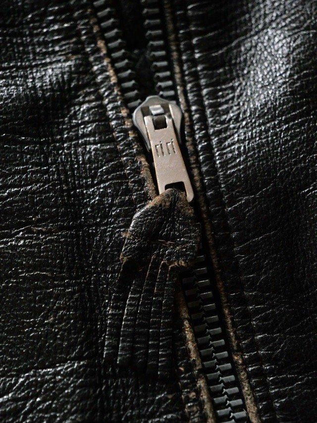 1940~50's EURO Vintage Goat-Leather Jacket, BLACK - Vintage