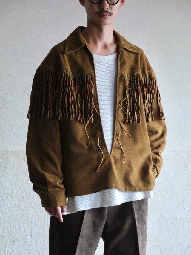 1960's Vintage Cotton-Suede Fringe P/O Jacket