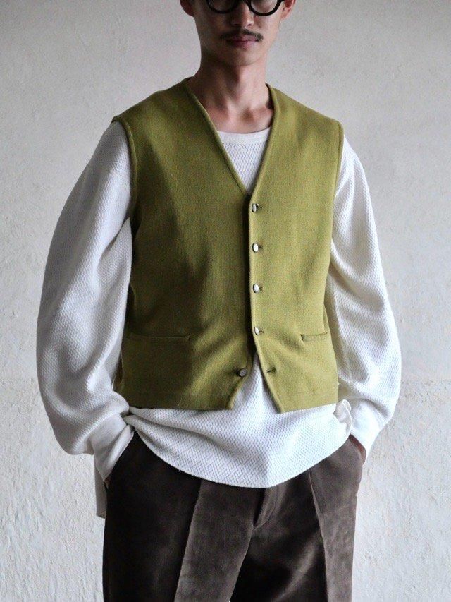 1960~70's Vintage Pure Wool Jersey Knit Vest