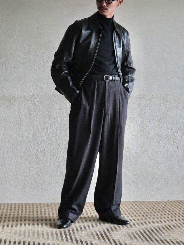 1960's Vintage Wool Trousers, Charcoal-Brown