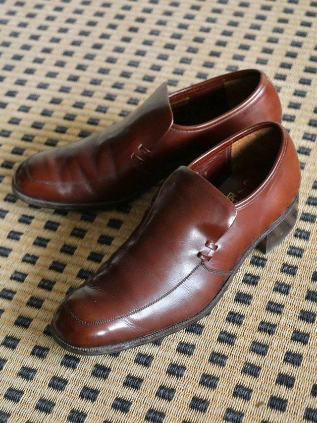 1970~80's Vintage CHEANEY Leather Slip-on Shoes / &#127468;&#127463;Made in England.