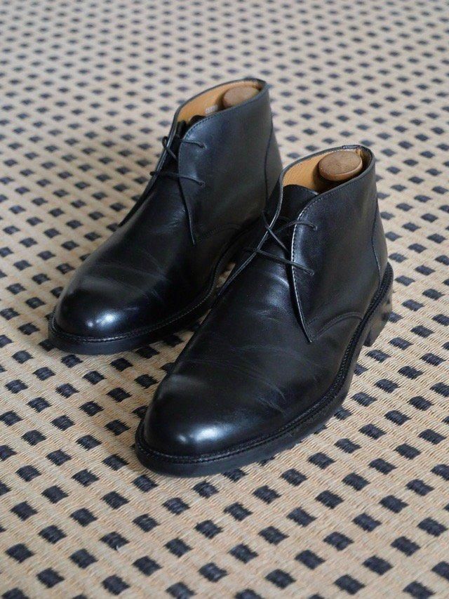 BananaRepublic Leather Chukka Boots, BLACK