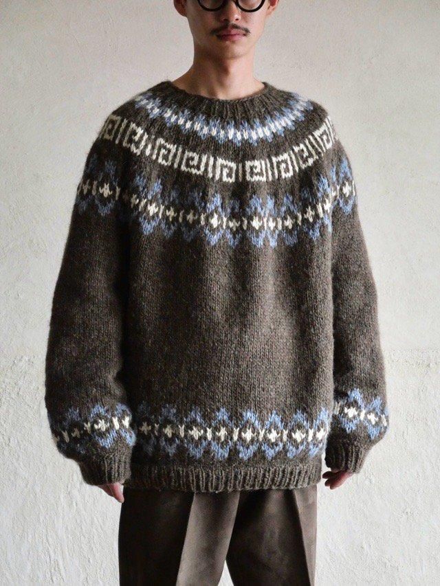 Vintage Handmade Nordic Design Wool Knit Sweater
