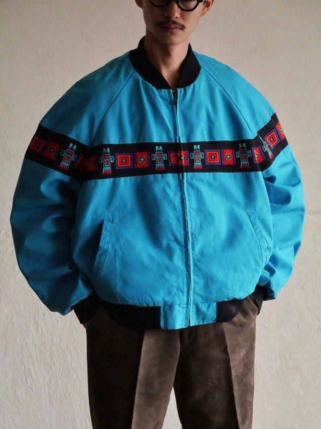 1990's Vintage Davis James Switched Native Pattern Jacket