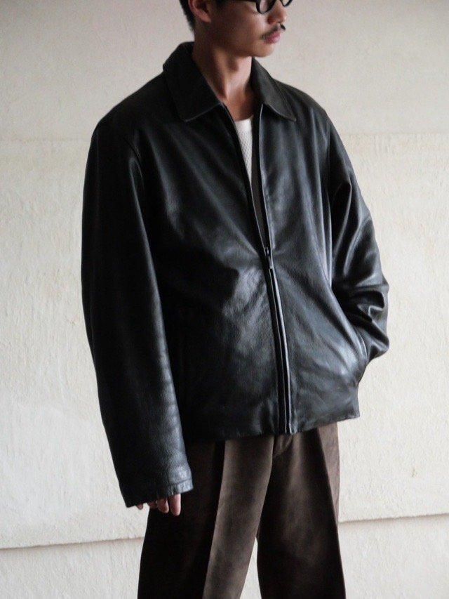 1990~00's WILSON  Black Leather Jacket + Liner