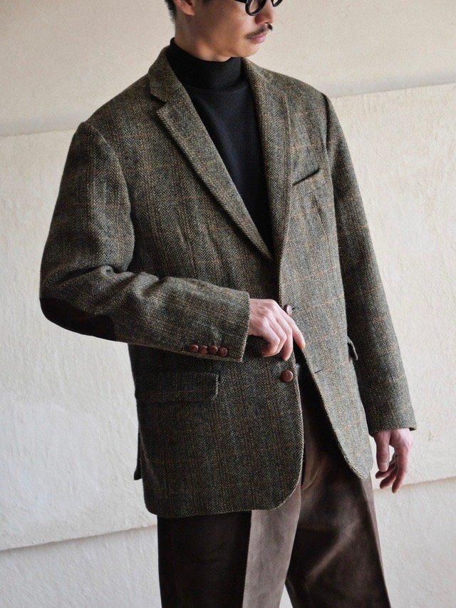 1990's Harris Tweed Elbow-patch Tailored  Jacket
