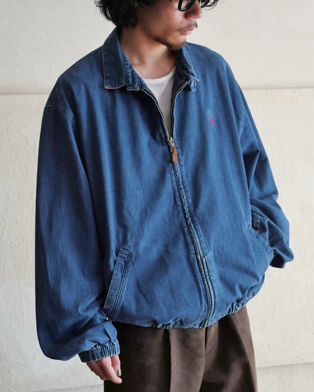 1980~90's Vintage RalphLauren Denim Drizzler Jacket, Made in USA