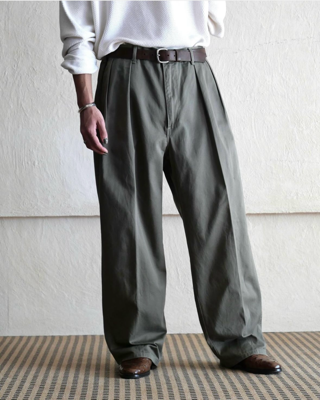 1990's Vintage RalphLauren PoloChino Trousers, Made in USA / Olive