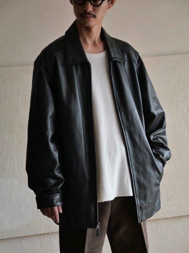 1990~00's St.JOHN'S BAY Black Leather Jacket