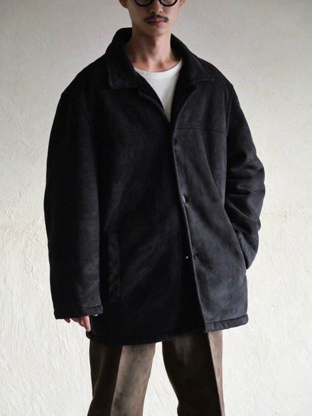 1990~00's DOCKERS Artificial-Suede Half Coat,BLACK