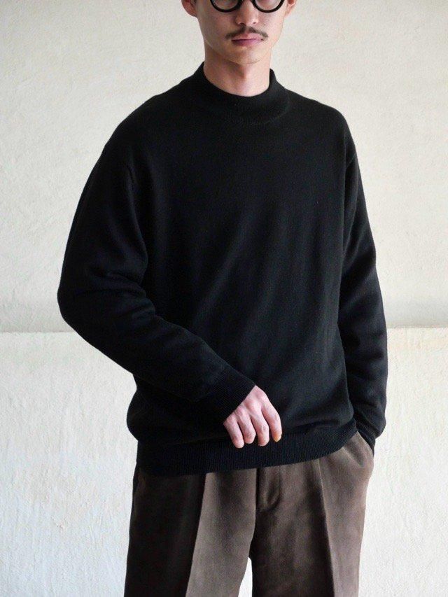 1990~00's "Pronto Uomo" High Gauge Mockneck Knit SweaterBLACK