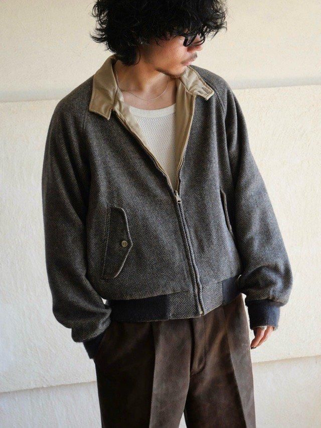 1980~90's Vintage LANDSEND 
HerringboneTwill Reversible Blouson