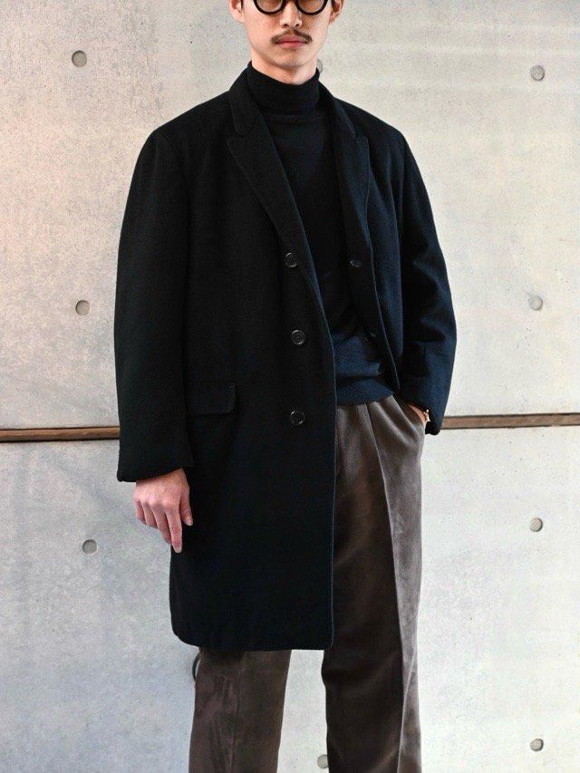 1960's Vintage PAKASHA Cashmere100% Black Chester coat