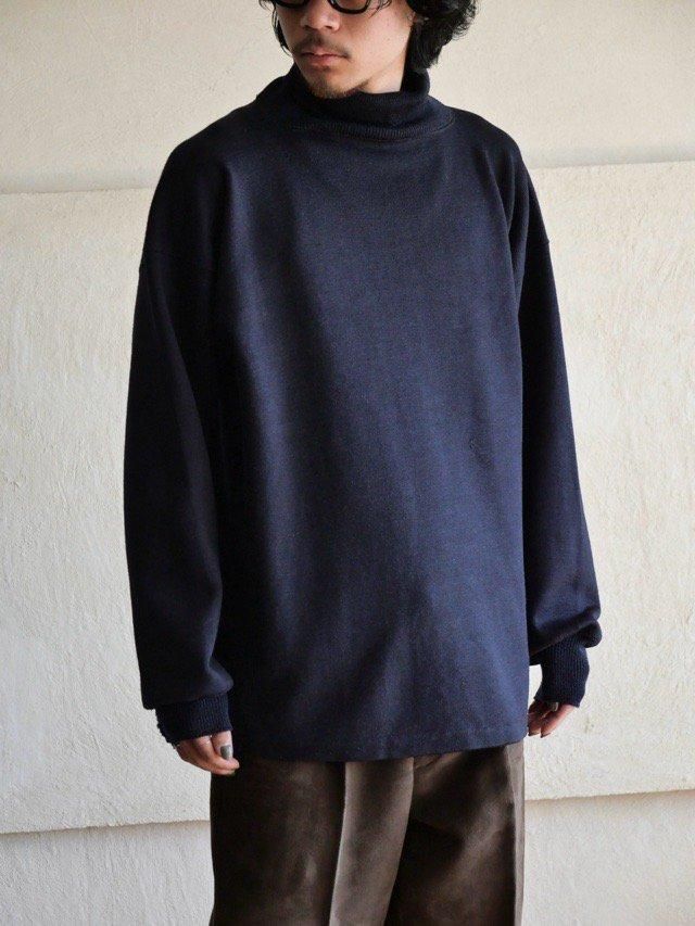 1950~60's Vintage Middle-gauge Knit Sweater, NAVY