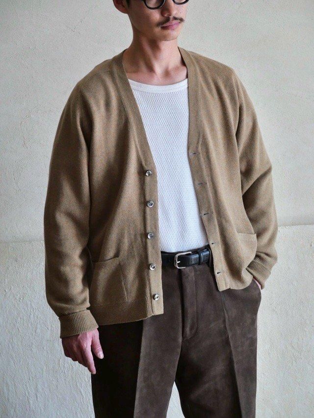 1970's Vintage JEAGER Lambs Wool Knit Cardigan, Made in Great Britain(Scotland).