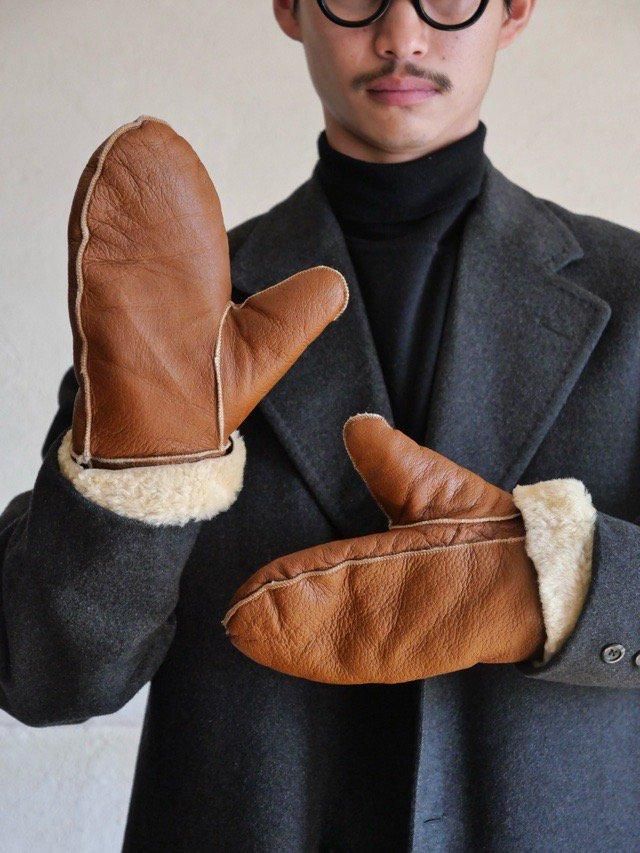Vintage French Sheepskin Mittens
