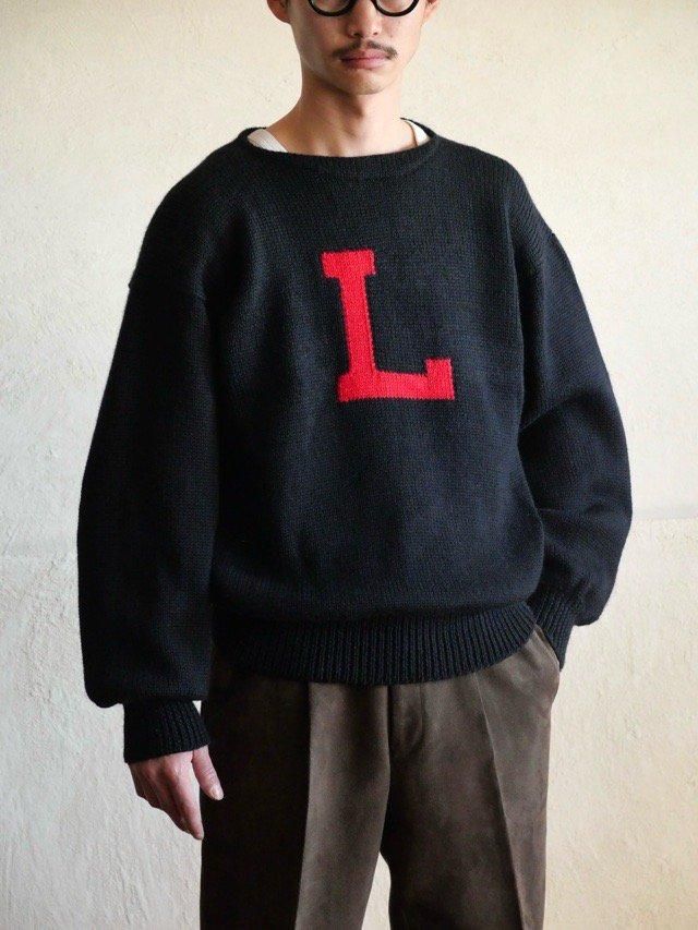 1970's Wool Letterd Knit Sweater "L"