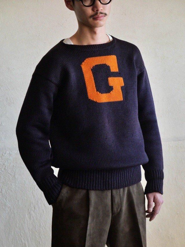 1950's Wool Letterd Knit Sweater "G" 