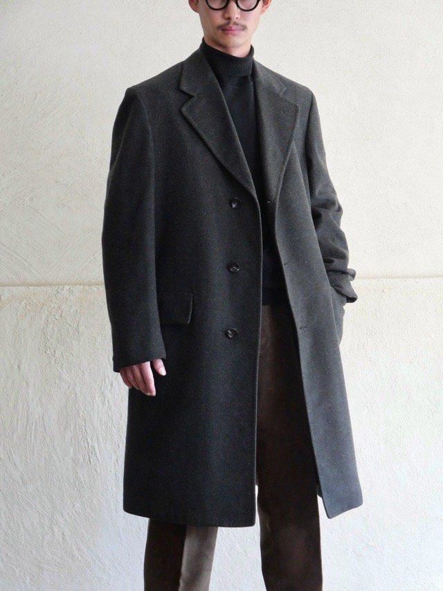 1960's Vintage Cashmere100% Charcoal Chester Coat