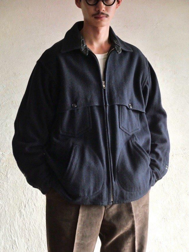 1980~90's JOHNSON Melton-wool Zip Blouson