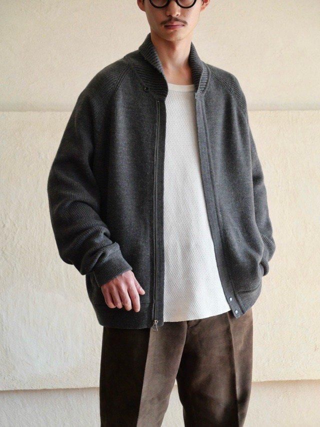 1990's RalphLauren Shawl-collar Zip-up Knit Jacket