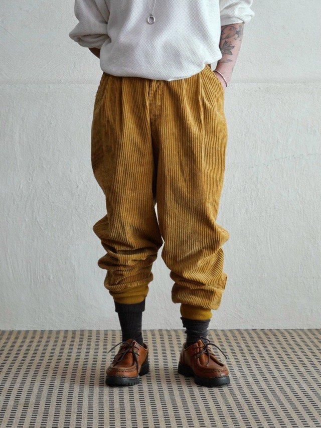 1980's Vintage FRYRUCCI Corduroy Logger Pants, Mustard