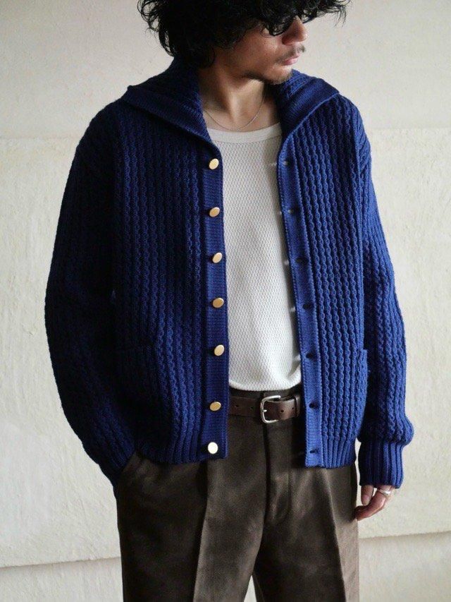 1960's Euro Wool Cardigan "Blue"