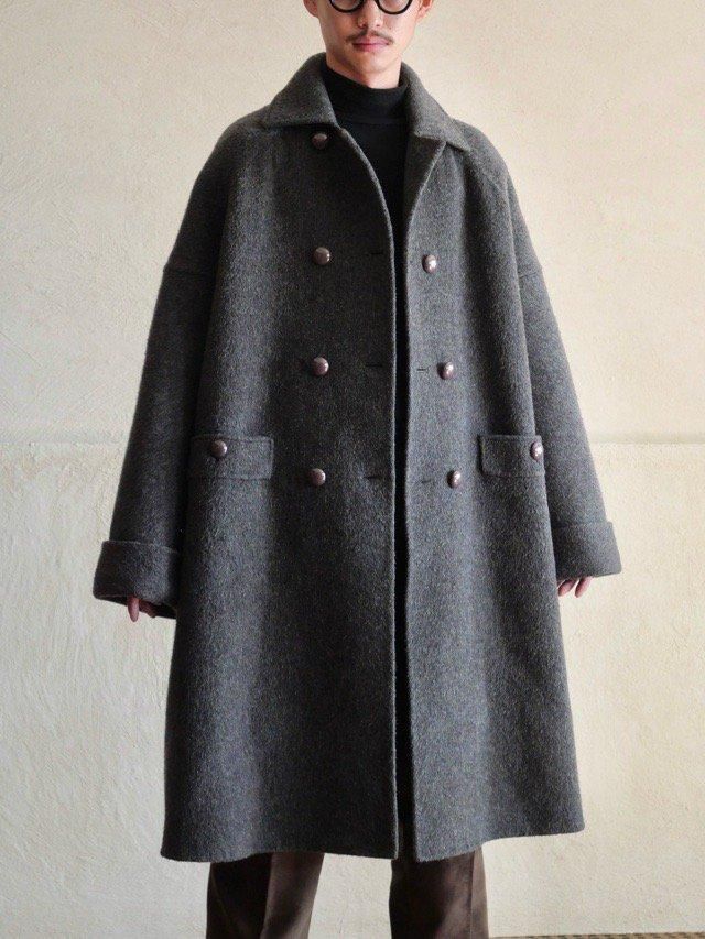 1980's Italian Vintage DIEGO FERRANTI 
Double-Breasted Wool Overcoat
