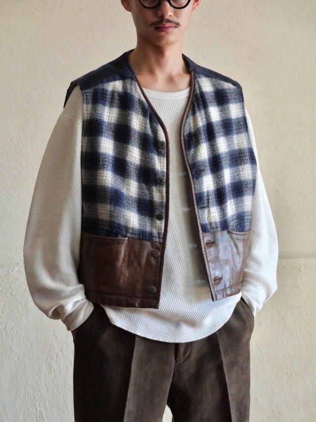 1995's Italian Vintage Levi's Wool&Leather Vest