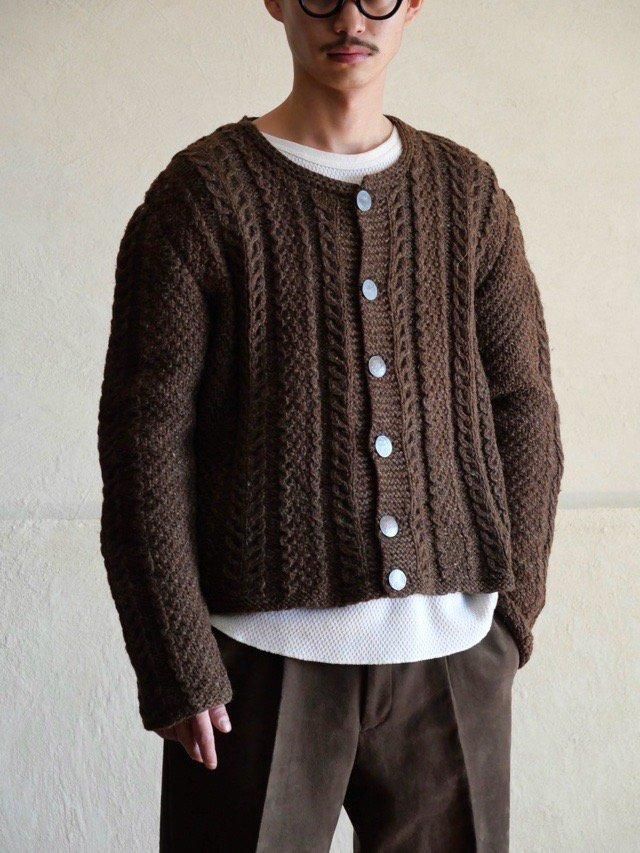 Vintage Tyrolean Wool Knit Cardiian, BROWN