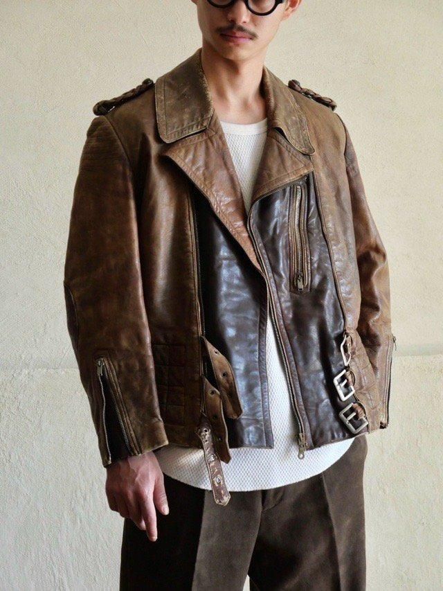 1960's German Vintage Leather Riders Jacket