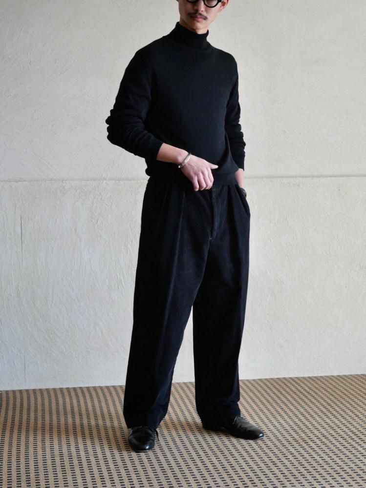 1990's Vintage J.CREW
Wide-Wale Corduroy Trousers, Overdyed Black