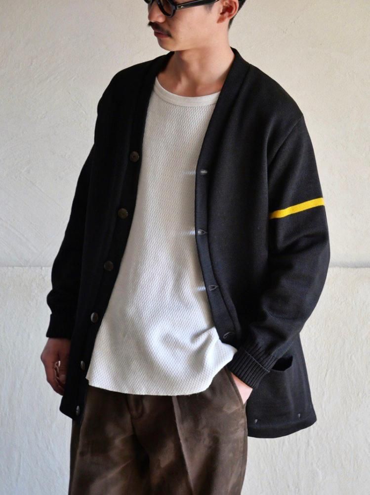 1940~50's Vintage Non-Lettered Cardigan, BLACK)