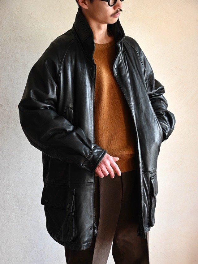 1990's nautica Leather/Fleece/Quilting Coat