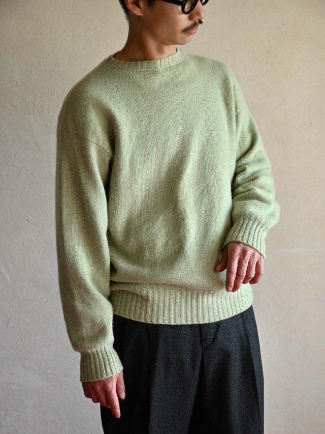 Clarmos Line 50%Cashmere  50%Wool Knit Sweater, Light Green