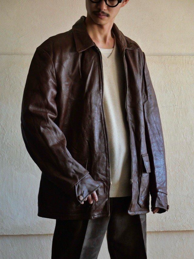 1950-60's Vintage Leather Car-Coat