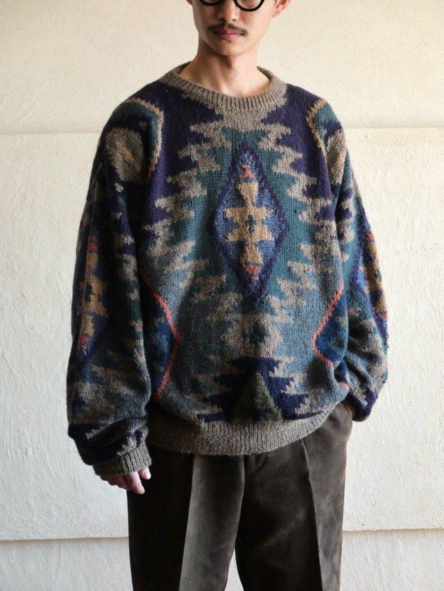 1990s  Vintage LANDSEND 100% Alpaca Knit Sweater
