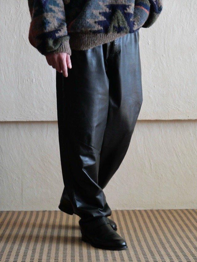 1980~90's Vintage Leather Pants, Black